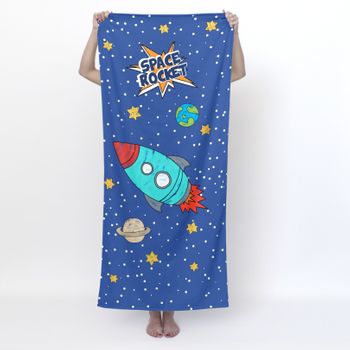 Toalla 70% Algodón 30% Poliéster Space Rocket 70x150 Cm Multicolor