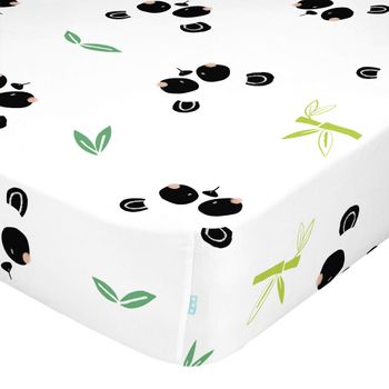 Bajera 100% Algodón Panda Garden 105x200x32 Cm (cama 105) Multicolor