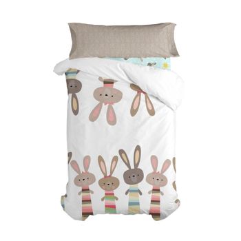 Juego Nórdico 2 Piezas 100% Algodón Rabbit Family 140x200 Cm (cama 80) Multicolor