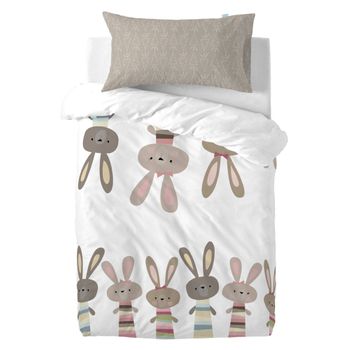 Juego Nórdico 2 Piezas 100% Algodón Rabbit Family 100x120 Cm (cuna) Multicolor