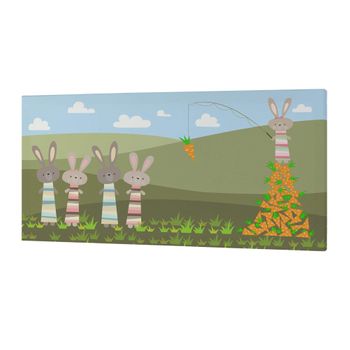 Lienzo 54% Alg 14% Pes 32% Resina Rabbit Family 27x54 Cm Multicolor