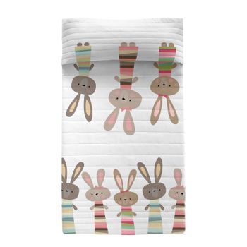 Colcha 100% Algodón Rabbit Family 180x260 Cm (cama 80/90) Multicolor