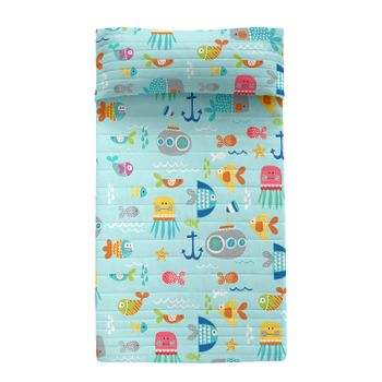 Colcha 100% Algodón Sea Life 200x260 Cm (cama 105) Multicolor