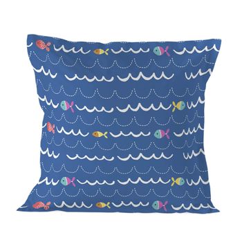 Funda De Almohada 100% Algodón Sea Life 80x80 Cm Multicolor