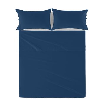 Sábana 100% Algodón Basic 210x270 Cm (cama 135/140) Azul Marino