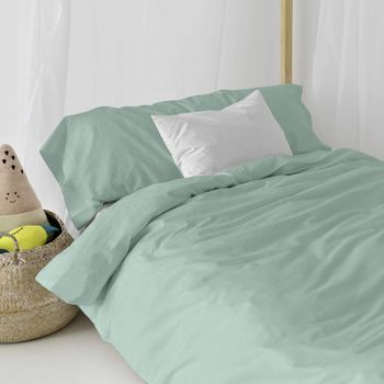 Juego Nórdico 2 Piezas 100% Algodón Basic 140x200 Cm (cama 80) Menta