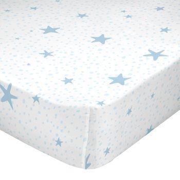 Bajera 100% Algodón Little Star 90x200x32 Cm (cama 90) Azul