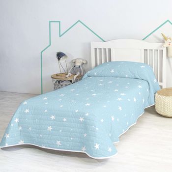 Colcha 100% Algodón Little Star 200x260 Cm (cama 105) Azul