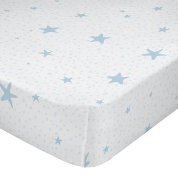 Bajera 100% Algodón Little Star 60x120x14 Cm (cuna) Azul