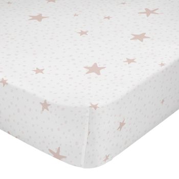 Bajera 100% Algodón Little Star 60x120x14 Cm (cuna) Rosa