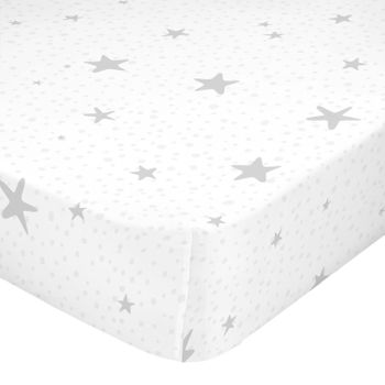 Bajera 100% Algodón Little Star 70x140x14 Cm (maxicuna) Gris