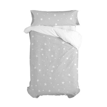 Juego Nórdico 2 Piezas 100% Algodón Little Star 180x220 Cm (cama 105) Gris