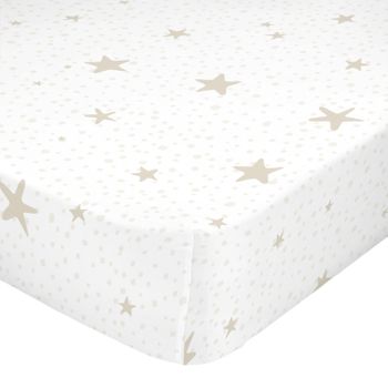 Bajera 100% Algodón Little Star 105x200x32 Cm (cama 105) Beige