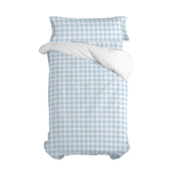 Juego Nórdico 2 Piezas 100% Algodón Vichy 180x220 Cm (cama 105) Azul