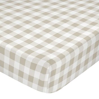 Vichy Beige Bajera Cama 105 (105x200 Cm) 100% Algodón