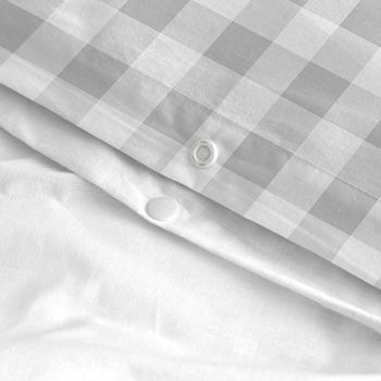 Juego Nórdico 2 Piezas 100% Algodón Vichy 155x220 Cm (cama 80/90) Gris