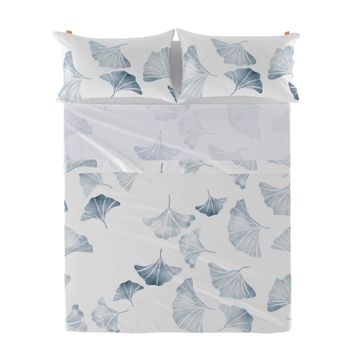 Juego de sábanas 100% algodón sostenible blanco 3 piezas cama 90 cm GINKO