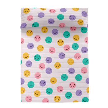 Colcha 100% Poliéster Funny Faces 180x260 Cm (cama 80/90) Multicolor