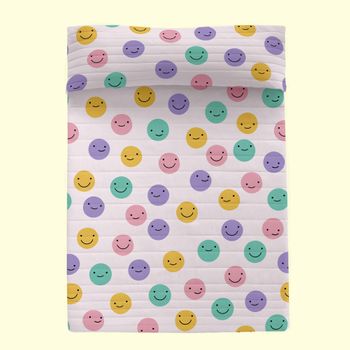 Colcha 100% Poliéster Funny Faces 200x260 Cm (cama 105) Multicolor