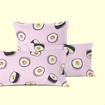 Funda De Almohada 100% Poliéster Sushi 45x110 Cm (x2) (cama 180/200) Multicolor