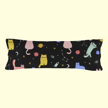 Funda De Almohada 100% Poliéster Cosmic Cats 45x110 Cm (cama 90) Multicolor