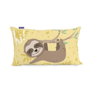 Funda De Cojín 100% Algodón Happy Sloth 50x30 Cm Multicolor