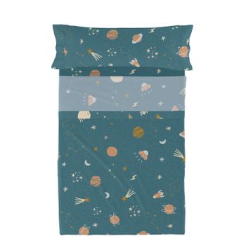 Juego De Sábanas 2 Piezas 100% Algodón Mini Universe 180x270 Cm (cama 105) Multicolor