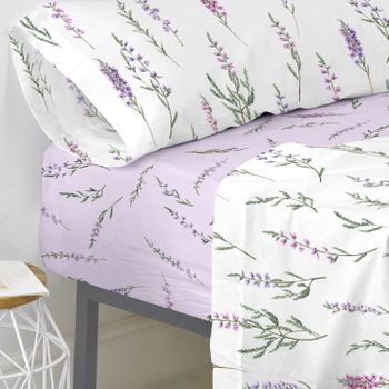 Bajera 100% Algodón Lavanda 90x200x32 Cm (cama 90) Multicolor