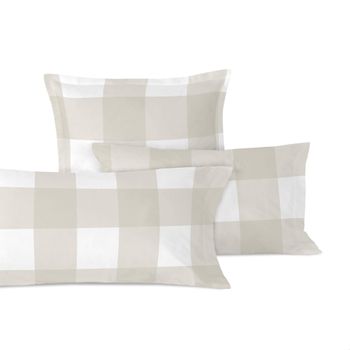 Funda De Almohada 100% Algodón Gingham 45x155 Cm (cama 135/140) Beige