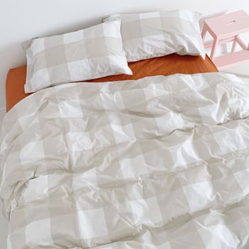 Funda Nórdica 100% Algodón Gingham 200x200 Cm (cama 120) Beige