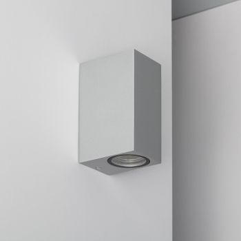 Aplique De Pared Exterior Aluminio Iluminación Doble Cara Plata Miseno