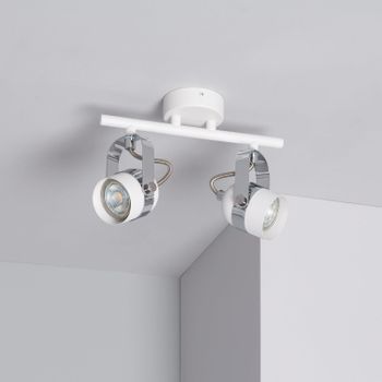 Lámpara De Techo Orientable Aluminio 2 Focos Blanco Sinner Blanco