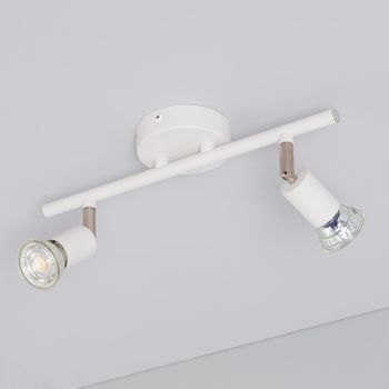 Lámpara De Techo Orientable Aluminio Oasis 2 Focos Blanco Blanco