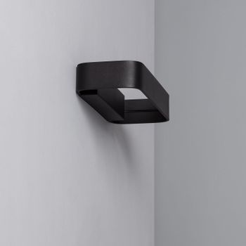 Aplique De Pared Led 9w De Aluminio Deves Negro Blanco Cálido 2700k