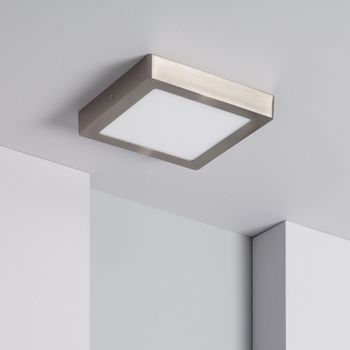 Plafón Led 18w Cuadrado Metal 225x225 Mm Silver Blanco Neutro 4000k