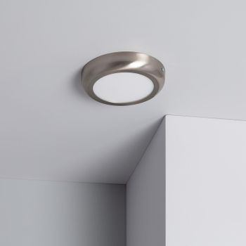 Plafón Led 12w Circular Metal Ø175 Mm Design Silver Blanco Cálido 3000k