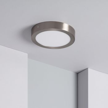 Plafón Led 18w Circular Metal Ø225 Mm Silver Blanco Cálido 3000k