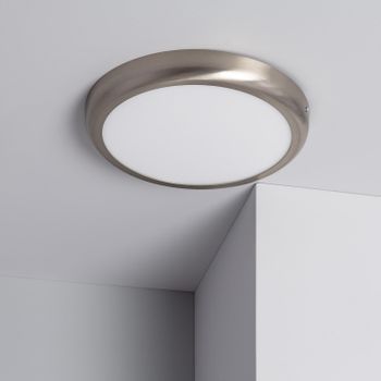 Plafón Led 24w Circular Metal Ø300 Mm Design Silver Blanco Neutro 4000k