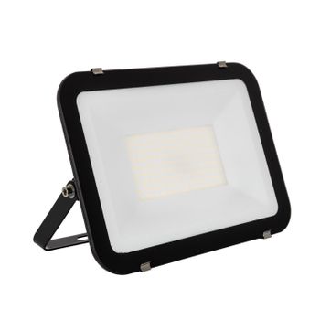 Foco Proyector Led 100w 120lm/w Ip65 Slim Cristal Negro Blanco Cálido  3000k