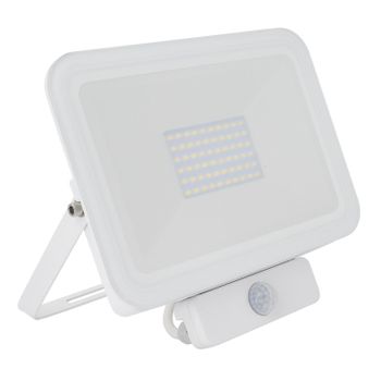 Foco Proyector Led 50w 120 Lm/w Ip65 Slim Con Detector De Movimiento Pir Blanco Neutro  4500k