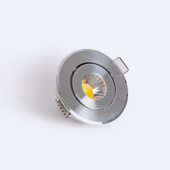 Foco Downlight Led 1w Circular Cob Cri90 Corte Ø 45 Mm Silver Blanco Neutro  4000k