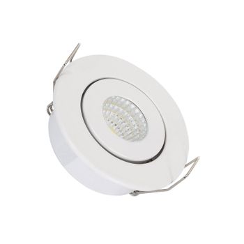 Foco Downlight Led 1w Cob Direccionable Circular Blanco Corte Ø 45 Mm Blanco Cálido No Flicker 2700k