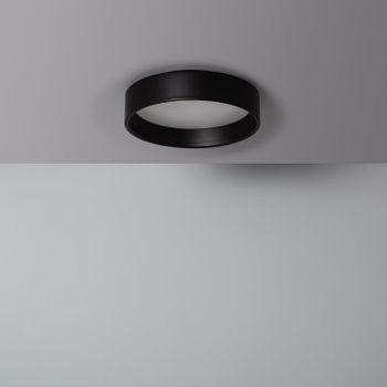 Plafón Led 15w Circular Metal Ø350 Mm Cct Seleccionable Negro Design Seleccionable (cálido-neutro-frío)