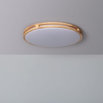 Plafón Led 20w Circular Madera Ø405 Mm Cct Seleccionable Donati Cct  Madera