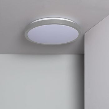 Plafón Led 19w Circular Ø400 Mm Cct Seleccionable Faina Cct  Gris