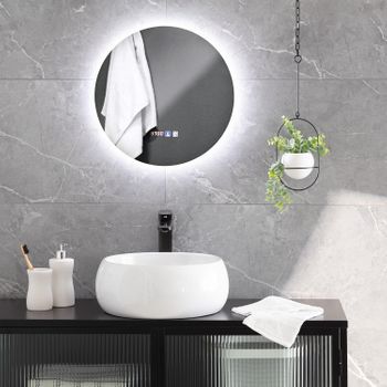 Espejo Baño Con Luz Led Y Antivaho Ø45 Cm Volpe Seleccionable (cálido-neutro-frío)