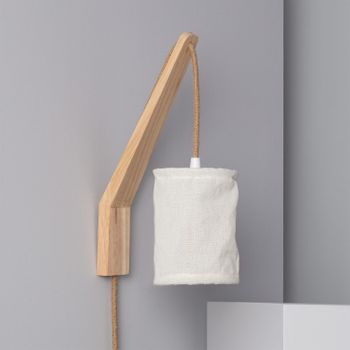 Lámpara De Pared De Madera Y Metal Kanzu Natural