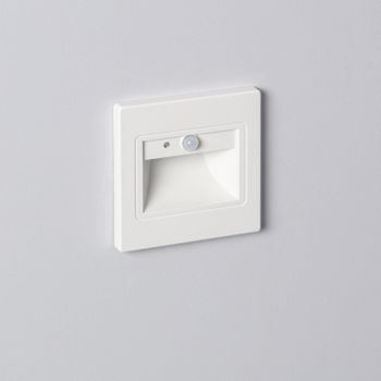 Baliza De Pared Led 1.5 W Empotrable Con Sensor Pir Y Crepuscular Bark Blanco Blanco Cálido  3000k