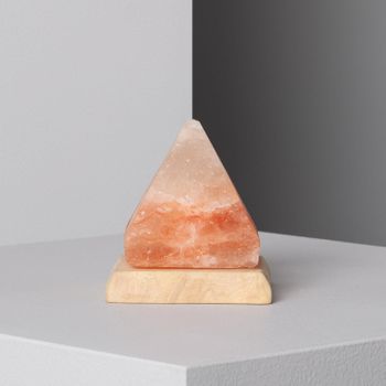 Lámpara De Mesa Led De Sal Mineral Con Conexión Usb Pyramid Blanco Cálido  Natural