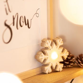 Copo De Nieve Led Con Batería Iluzzia  Madera